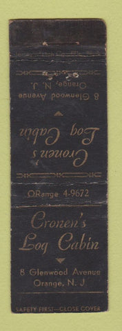 Matchbook Cover - Cronen's Log Cabin Orange NJ WORN