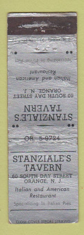Matchbook Cover - Stanziale's Tavern Orange NJ Italian Restaurant WORN