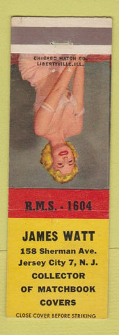 Matchbook Cover - James Watt Match Collector Jersey City NJ pinup