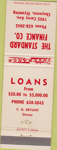 Matchbook Cover - Standard Finance Cheyenne WY