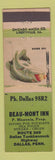 Matchbook Cover - Beau Mont Inn Dallas PA WEAR