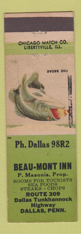Matchbook Cover - Beau Mont Inn Dallas PA WEAR