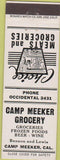 Matchbook Cover - Camp Meeker Grocery CA
