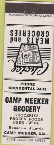 Matchbook Cover - Camp Meeker Grocery CA