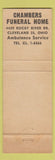 Matchbook Cover - Chambers Funeral Home Cleveland OH #1
