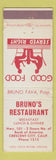 Matchbook Cover - Bruno's Restaurant Crescent City CA