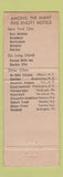 Matchbook Cover - Hotel Robert Treat Newark NJ