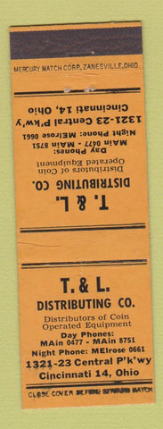 Matchbook Cover - T&L Distributing Coin Operation Equipment Cincinnati OH