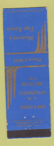 Matchbook Cover - Meaney's Tap Room Schenectady NY