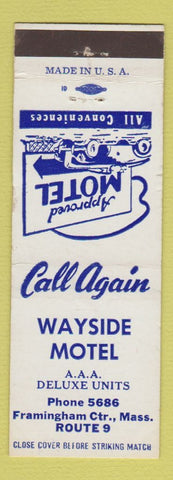 Matchbook Cover - Wayside Motel Framingham Center MA
