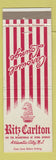 Matchbook Cover - Ritz Carlton Hotel Atlantic City NJ