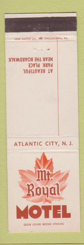 Matchbook Cover - Mount Royal Motel Atlantic City NJ