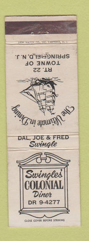 Matchbook Cover - Swingles' Colonial Diner Springfield NJ WEAR