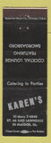 Matchbook Cover - Karen's Restaurant McCook IL