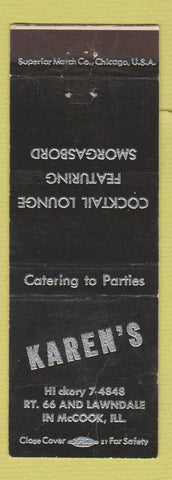 Matchbook Cover - Karen's Restaurant McCook IL