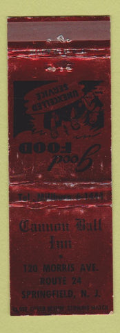 Matchbook Cover - Cannon Ball Inn Springfield NJ WEAR