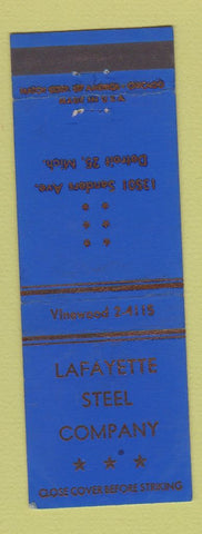 Matchbook Cover - Lafayette Steel Company Detroit MI