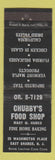 Matchbook Cover - Chubby's Food Shop East Orange NJ