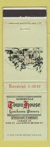 Matchbook Cover - Somerville Town House NJ