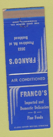 Matchbook Cover - Franco's Restaurant Atlanta GA WEAR