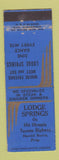 Matchbook Cover - Lodge Springs Tacoma?  WEAR WEAR