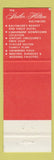 Matchbook Cover - Statler Hilton Hotel Baltimore MD Miller Bros