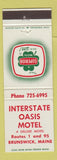 Matchbook Cover - Interstate Oasis Motel Brunswick ME