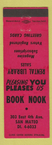 Matchbook Cover - Book Nook Store San Mateo CA