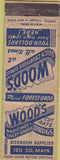 Matchbook Cover - Wood's Sickroom Supply drugs WORN