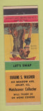 Matchbook Cover - Eugene Washer Match Collector Joliet IL pinup