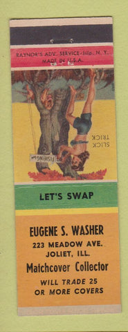 Matchbook Cover - Eugene Washer Match Collector Joliet IL pinup