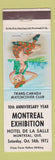 Matchbook Cover - Trans Canada Match Club Montreal QC pinup 1972