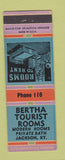 Matchbook Cover - Bertha Tourist Rooms motel Jackson KY