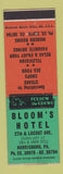 Matchbook Cover - Bloom's Hotel Harrisburg PA