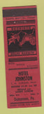 Matchbook Cover - Hotel Johnston Duncannon PA girlie back