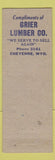 Matchbook Cover - Wyoming Sash and Door Cheyenne WY Grier Lumber