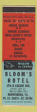 Matchbook Cover - Bloom's Hotel Harrisburg PA