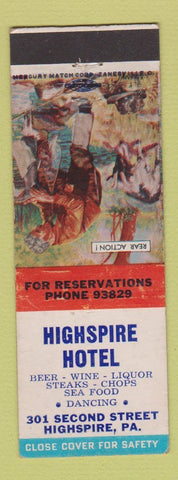 Matchbook Cover - Highspire Hotel PA