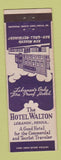 Matchbook Cover - Hotel Walton Lebanon PA