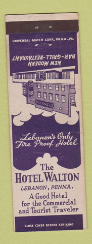 Matchbook Cover - Hotel Walton Lebanon PA
