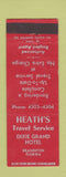 Matchbook Cover - Heath's Travel Service Dixie Grand Hotel Bradenton FL