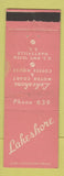 Matchbook Cover - Lakeshore Motor Court Hartsville SC