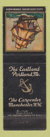 Matchbook Cover - Eastland Hotel Portland ME Carpenter Manchester NH