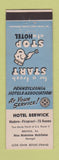 Matchbook Cover - Hotel Berwick PA bellhop