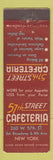 Matchbook Cover - 57th Street Cafeteria New York City