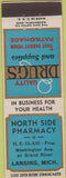 Matchbook Cover - North Side Pharmacy Lansing MI