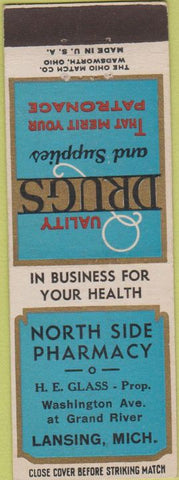 Matchbook Cover - North Side Pharmacy Lansing MI