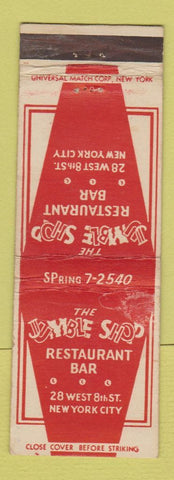 Matchbook Cover - Jumble Shop Restaurant New York City WORN