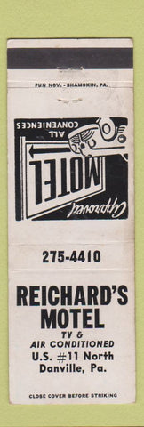 Matchbook Cover - Reichard's Motel Danville PA WEAR