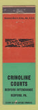 Matchbook Cover - Crinoline Courts Motel Bedford PA